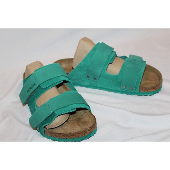 BIRKENSTOCK Uji Slide Sandal Digital Green Genuine‎ Leather Men - Picture 3 of 7